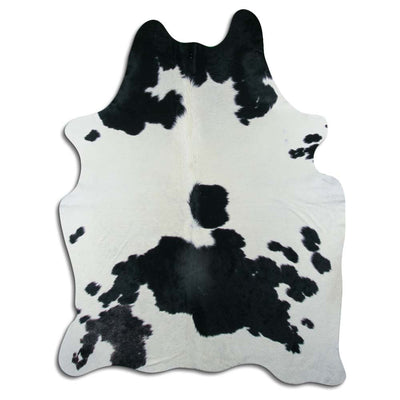 Peau de vache noire et blanche XL