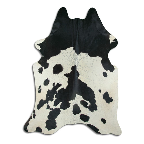 Peau de vache noire et blanche XL