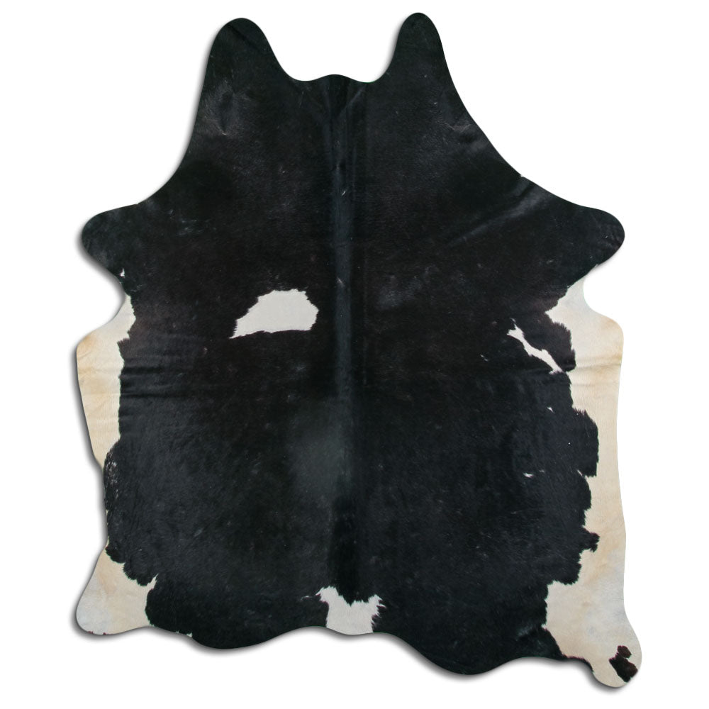 Peau de vache noire et blanche XL