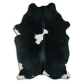 Peau de vache noire et blanche XL