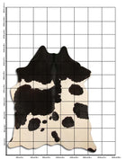 Peau de vache noire et blanche XL