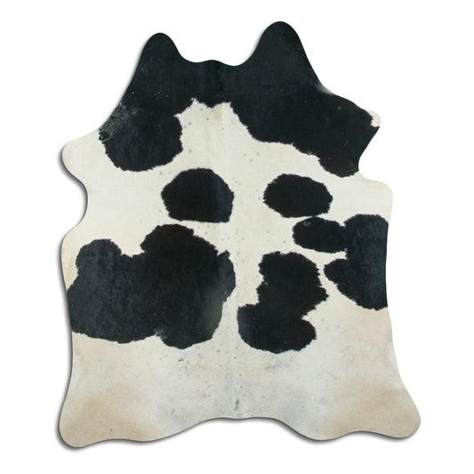 Peau de vache noire et blanche XL