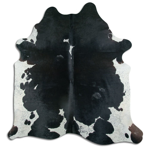 Peau de vache noire et blanche XL