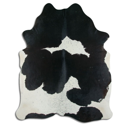 Peau de vache noire et blanche XL
