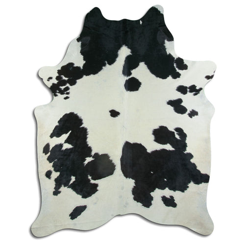 Peau de vache noire et blanche XL