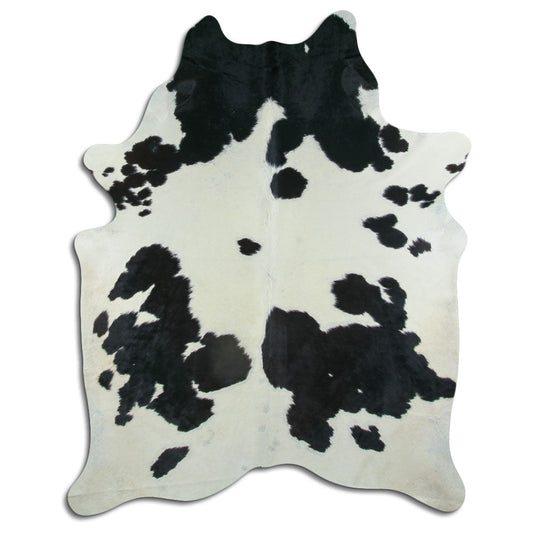 Peau de vache noire et blanche XL