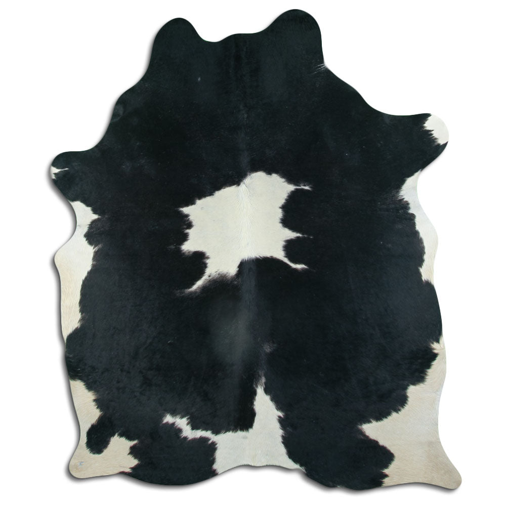 Peau de vache noire et blanche XL