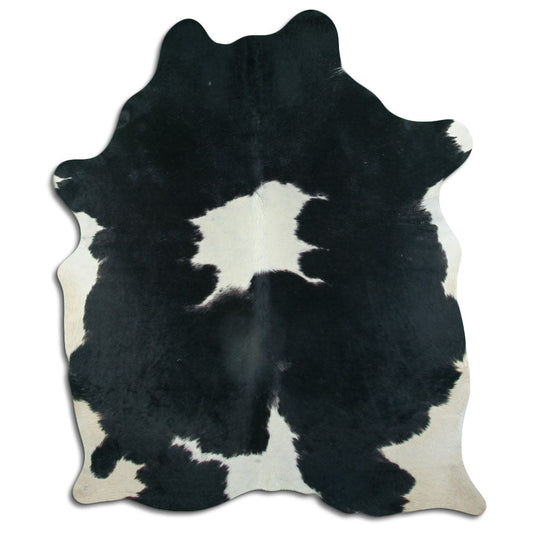 Peau de vache noire et blanche XL