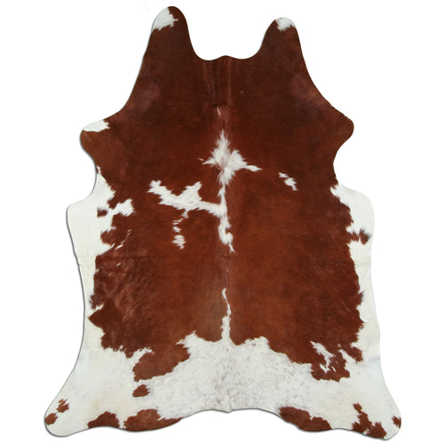 Peau de vache marron et blanche M