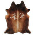 Peau de vache marron et blanche M