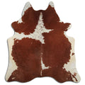 Peau de vache marron et blanche L