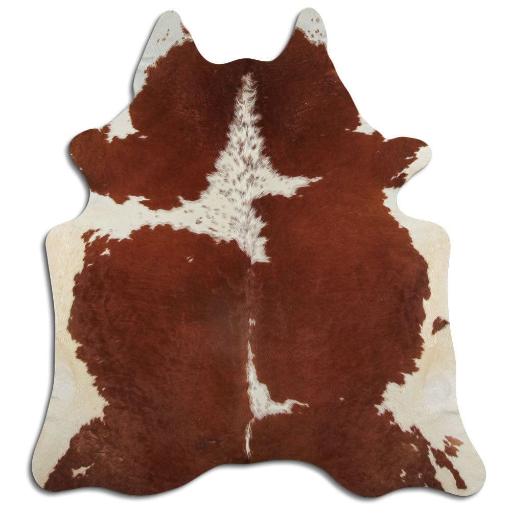 Peau de vache marron et blanche L
