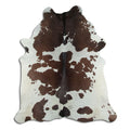Peau de vache marron et blanche XL