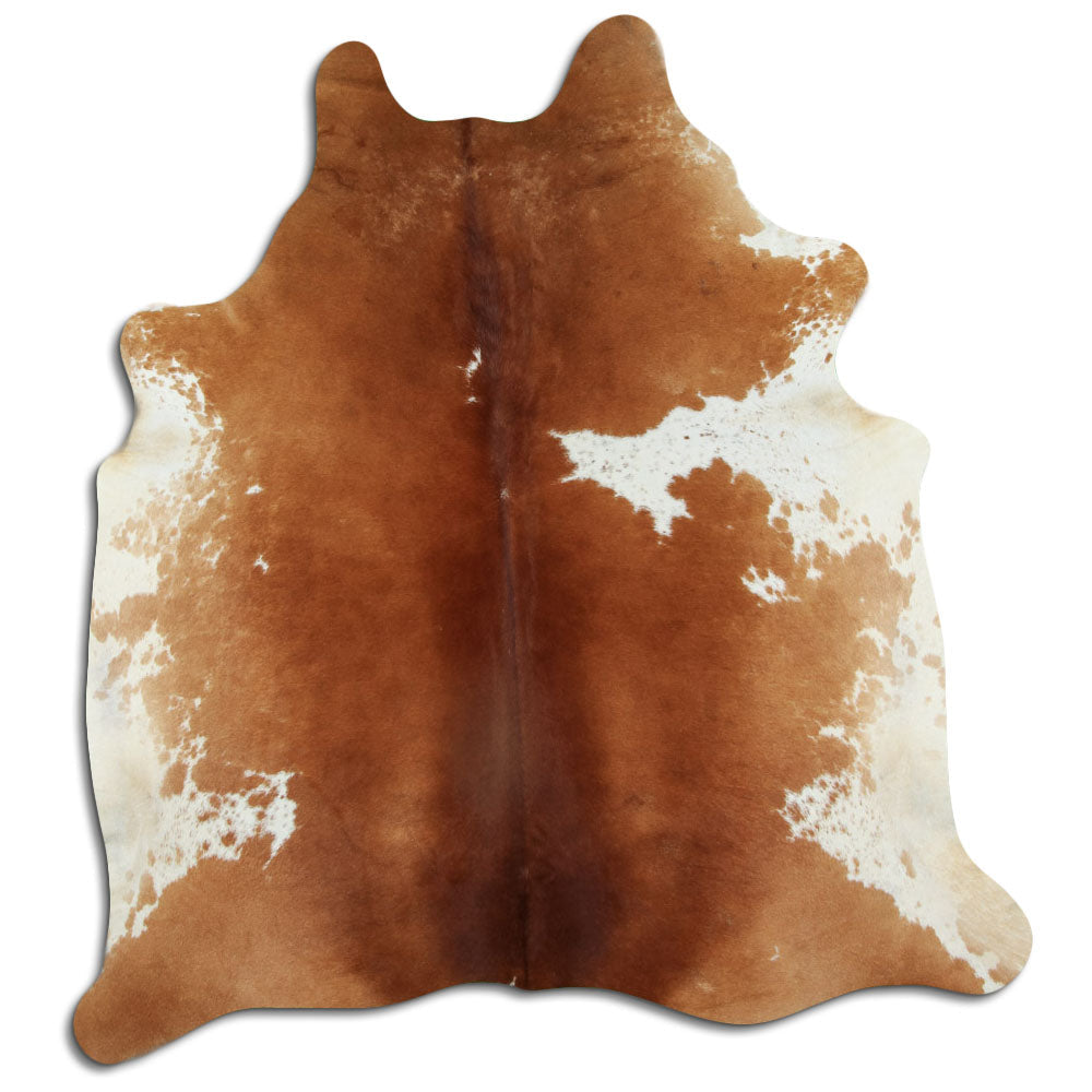 Peau de vache marron et blanche XL