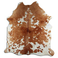 Peau de vache marron et blanche XL