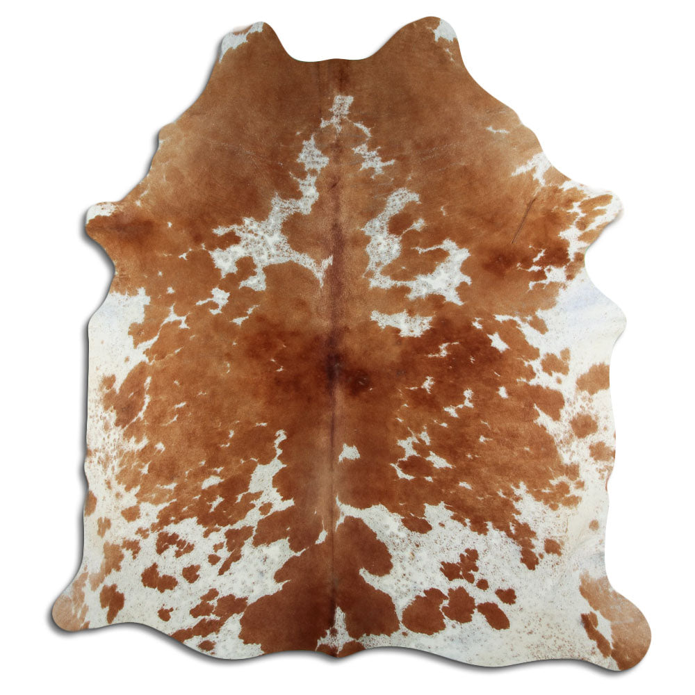 Peau de vache marron et blanche XL