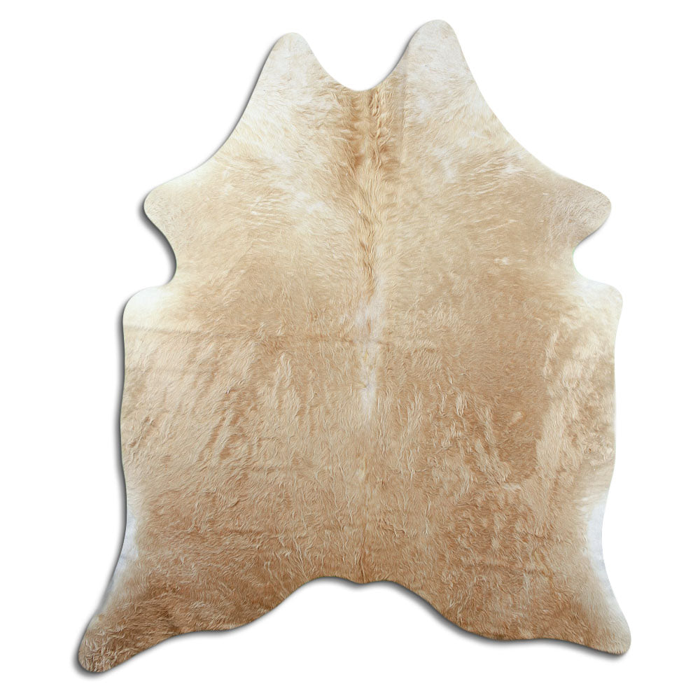 Peau de vache marron d’environ 200 × 180 cm, vue de dessus : exactement la peau que vous recevez