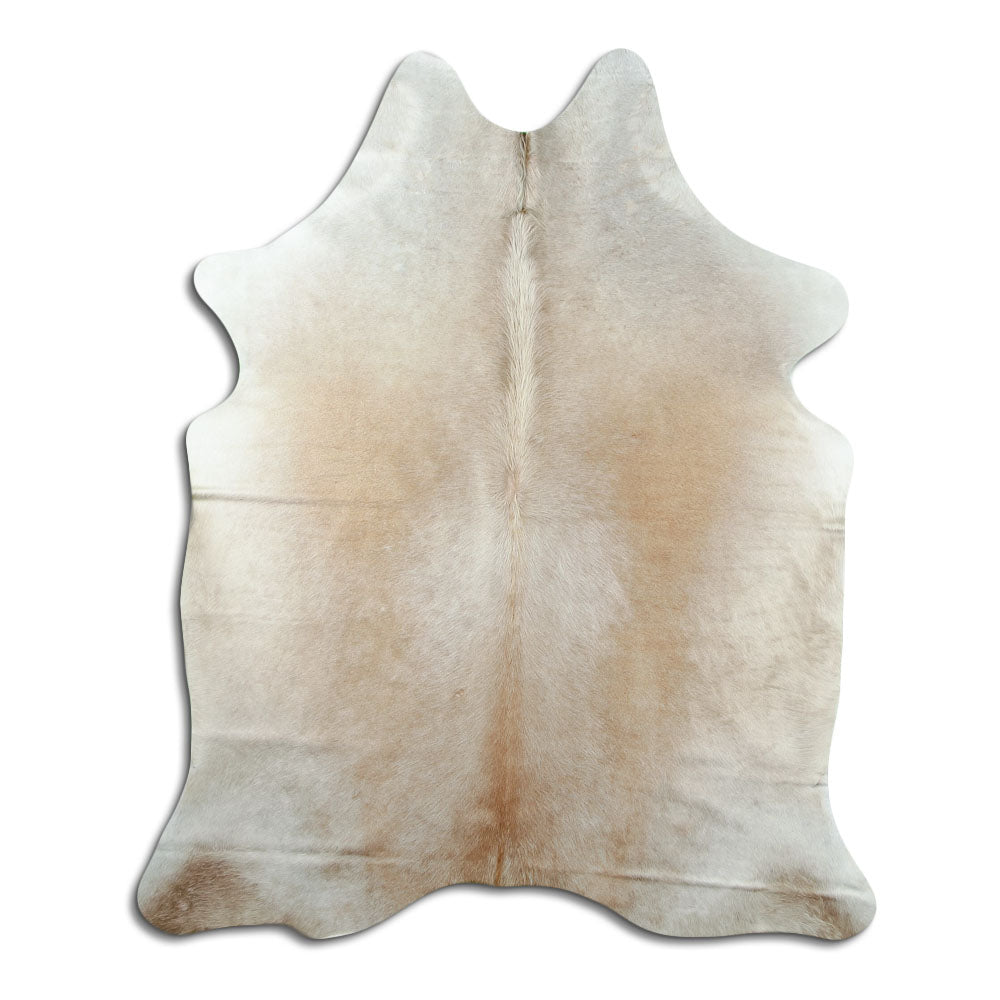 Peau de vache marron d’environ 200 × 160 cm, vue de dessus : exactement la peau que vous recevez