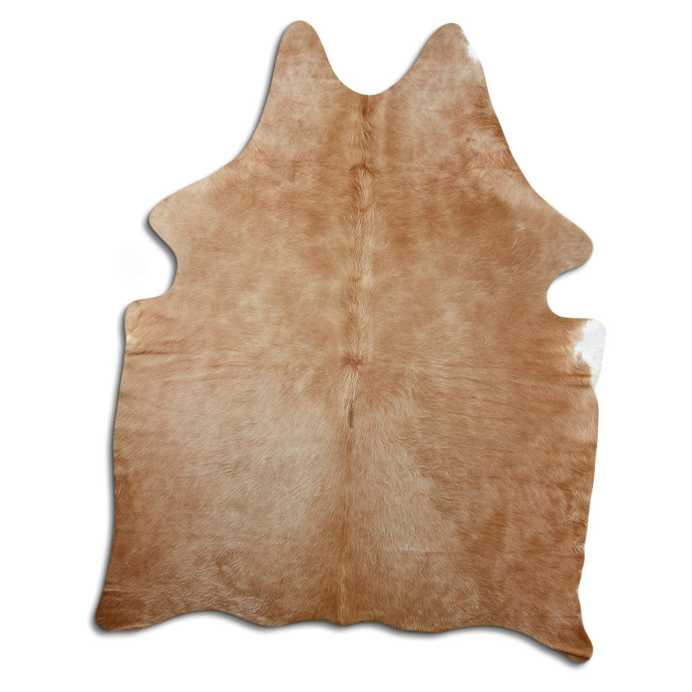 Peau de vache marron d’environ 180 × 150 cm, vue de dessus : exactement la peau que vous recevez