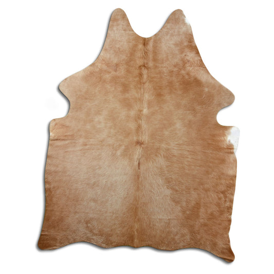 Peau de vache marron d’environ 180 × 150 cm, vue de dessus : exactement la peau que vous recevez