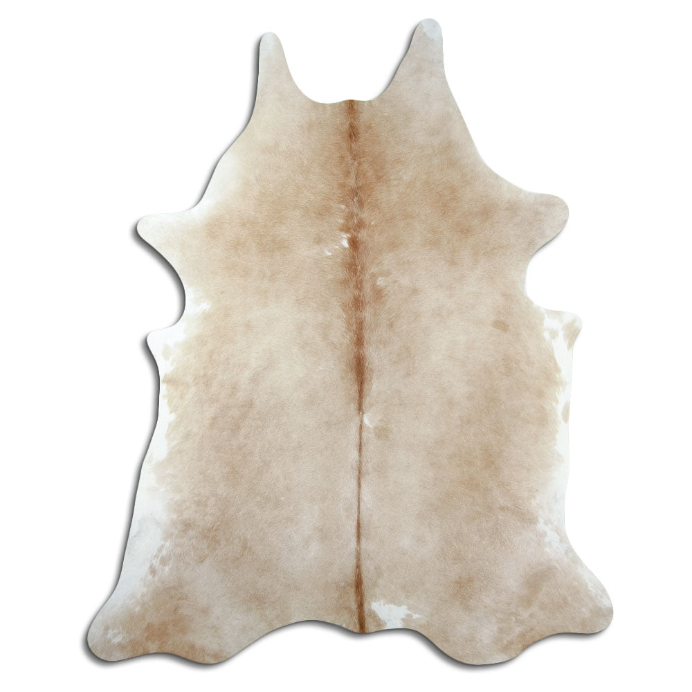Peau de vache marron d’environ 220 × 180 cm, vue de dessus : exactement la peau que vous recevez