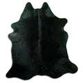 Peau de vache noire d’environ 170 × 150 cm, vue de dessus : exactement la peau que vous recevez