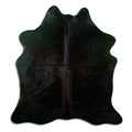Peau de vache noire d’environ 180 × 170 cm, vue de dessus : exactement la peau que vous recevez