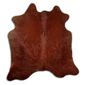 Peau de vache marron d’environ 170 × 160 cm, vue de dessus : exactement la peau que vous recevez