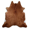 Peau de vache marron d’environ 200 × 190 cm, vue de dessus : exactement la peau que vous recevez
