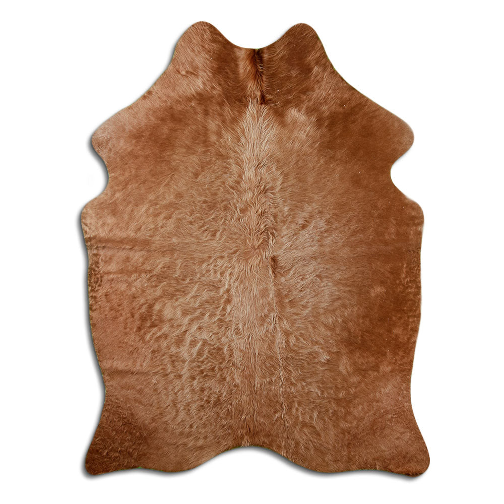 Peau de vache marron d’environ 200 × 150 cm, vue de dessus : exactement la peau que vous recevez