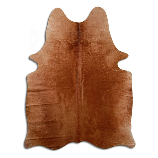 Peau de vache marron d’environ 180 × 140 cm, vue de dessus : exactement la peau que vous recevez