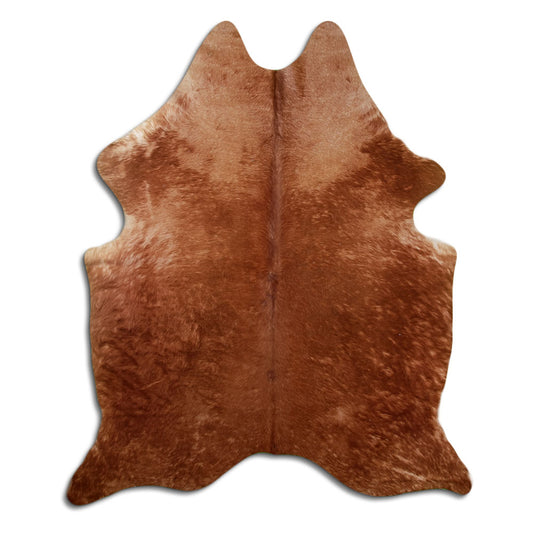 Peau de vache marron d’environ 200 × 170 cm, vue de dessus : exactement la peau que vous recevez