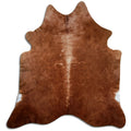 Peau de vache marron d’environ 200 × 180 cm, vue de dessus : exactement la peau que vous recevez
