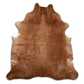 Peau de vache marron d’environ 220 × 200 cm, vue de dessus : exactement la peau que vous recevez