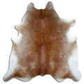 Peau de vache marron d’environ 220 × 210 cm, vue de dessus : exactement la peau que vous recevez