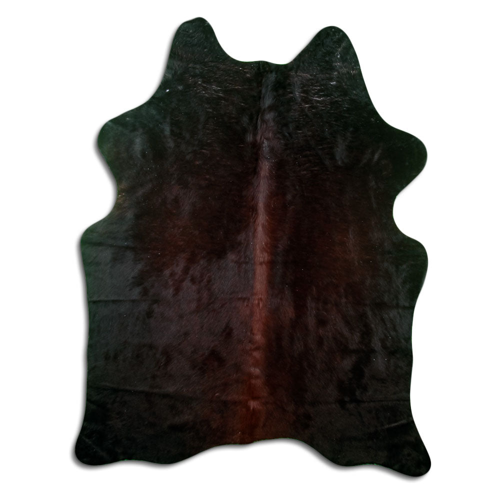 Peau de vache marron d’environ 180 × 140 cm, vue de dessus : exactement la peau que vous recevez