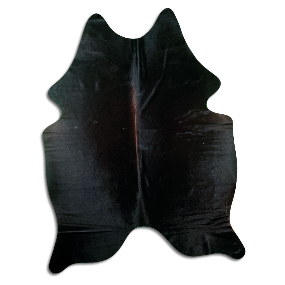 Peau de vache marron d’environ 210 × 160 cm, vue de dessus : exactement la peau que vous recevez