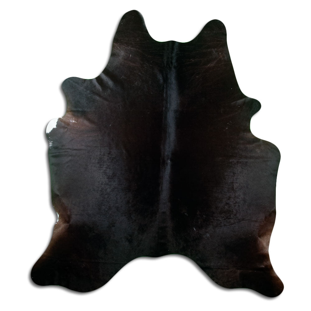Peau de vache marron d’environ 220 × 200 cm, vue de dessus : exactement la peau que vous recevez