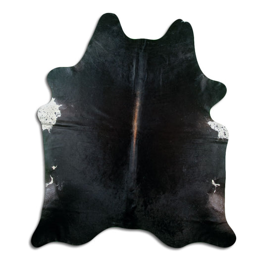 Peau de vache marron d’environ 210 × 180 cm, vue de dessus : exactement la peau que vous recevez