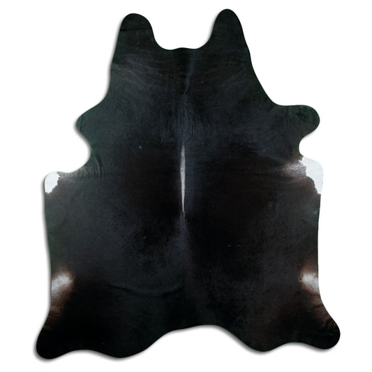 Peau de vache marron d’environ 250 × 210 cm, vue de dessus : exactement la peau que vous recevez