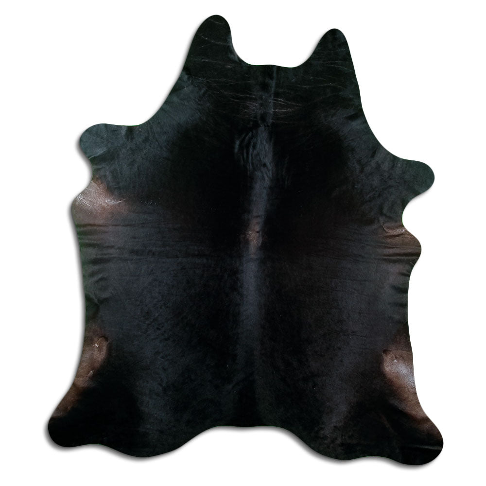 Peau de vache marron d’environ 220 × 200 cm, vue de dessus : exactement la peau que vous recevez