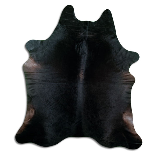 Peau de vache marron d’environ 220 × 200 cm, vue de dessus : exactement la peau que vous recevez