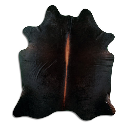Peau de vache marron d’environ 210 × 180 cm, vue de dessus : exactement la peau que vous recevez