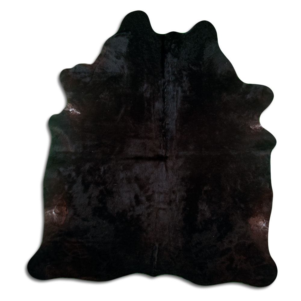 Peau de vache marron d’environ 220 × 200 cm, vue de dessus : exactement la peau que vous recevez