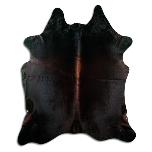 Peau de vache marron d’environ 210 × 180 cm, vue de dessus : exactement la peau que vous recevez