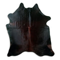 Peau de vache marron d’environ 200 × 170 cm, vue de dessus : exactement la peau que vous recevez