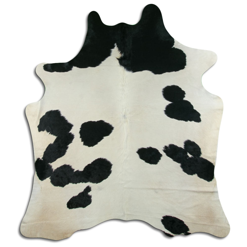 Peau de vache noire et blanche XL