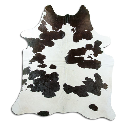Peau de vache noire et blanche XL