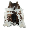 Peau de vache marron et blanche L