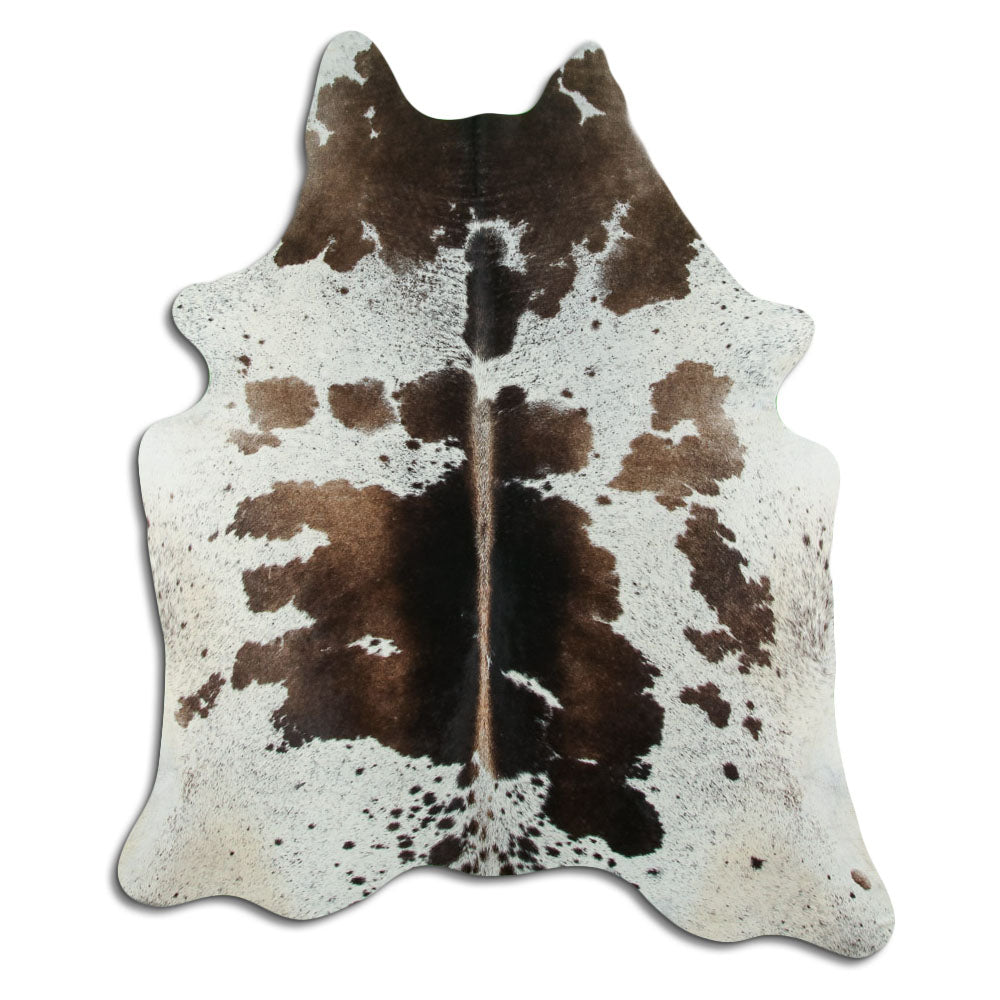 Peau de vache marron et blanche L